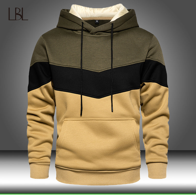 Patchwork Hoodies Men 2023 Autumn Casual Long Sleeve Hoodie Mens Sweatshirts Pullover Hoody Male Winter Warm Hooded Streetwear