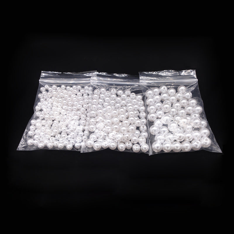 Pick 3.4.5.6.8.10.12.14.16.18.20Mm Dia Abs Straight Hole White Color Imitation Pearls Beads Round Loose Beads Diy Jewelry Making