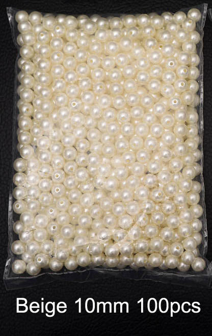 Pick Size 6-16Mm Abs Pearls Imitation Pearl Beads White Beige Color Round Loose Beads For Bracelet Diy Jewelry Findings