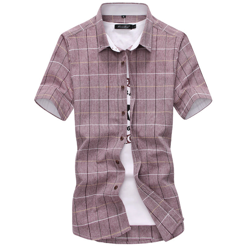 Plaid Shirts Men 2022 New Fashion 100% Cotton Short Sleeved Summer Casual Men Shirt  Camisa Masculina Mens Dress Shirts