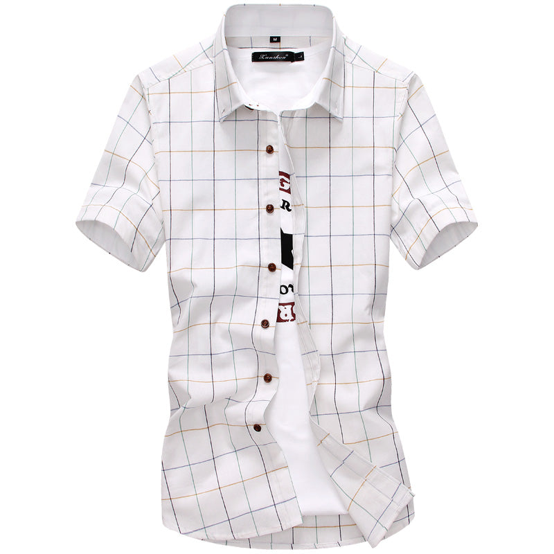 Plaid Shirts Men 2022 New Fashion 100% Cotton Short Sleeved Summer Casual Men Shirt  Camisa Masculina Mens Dress Shirts