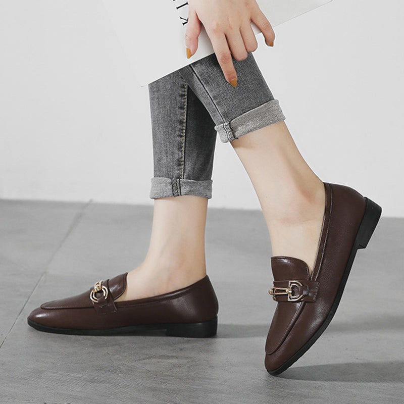 Plus Size 44 Spring Designer Shoes Woman Quality Leather Slip On Flats Shoes For Women Loafers Ladies Shoe Zapatos De Mujer Jj22