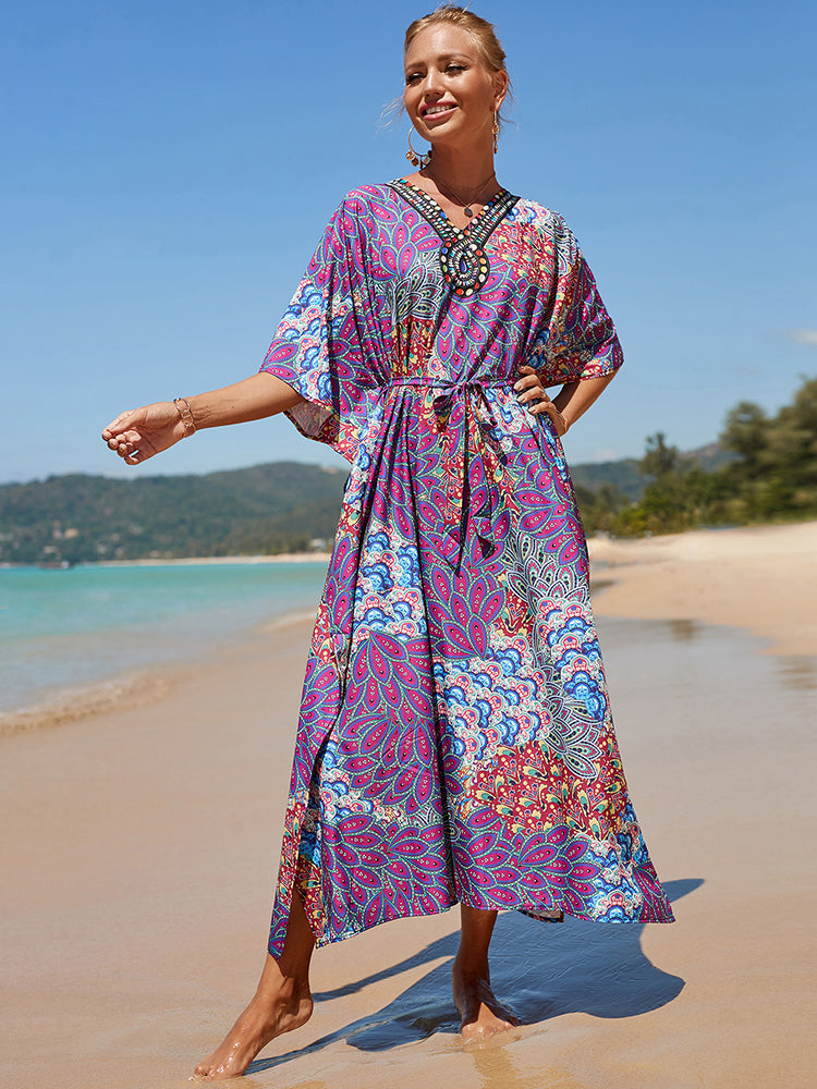 Plus Size Beach Cover Up 2023 Robe Plage Sarong Swimsuit Cover Up Pareos De Playa Mujer Beachwear Bathing Suit Women Maxi Dress