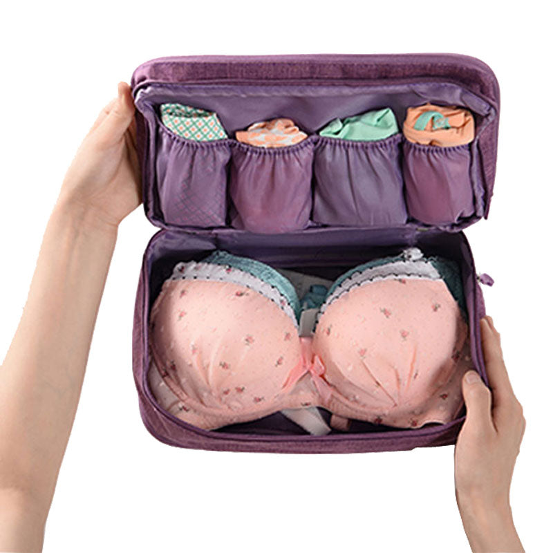Portable Underwear Socks Bras Briefs Organizer 3 Compartments Travel Necessary Women Makeup Case Waterproof Travel Accessories
