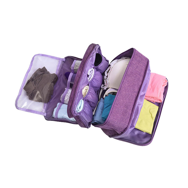 Portable Underwear Socks Bras Briefs Organizer 3 Compartments Travel Necessary Women Makeup Case Waterproof Travel Accessories