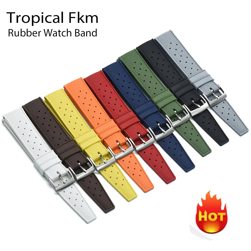 Premium-Grade Tropic Rubber Watch Strap 18Mm 20Mm 22Mm For S-Eiko Srp777J1 New Watch Band Diving Waterproof Bracelet Black Color