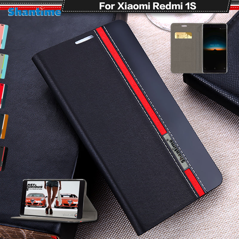 Pu Leather Phone Case For Xiaomi Redmi 1S Flip Book Case For Xiaomi Redmi 1S Business Wallet Case Soft Tpu Silicone Back Cover