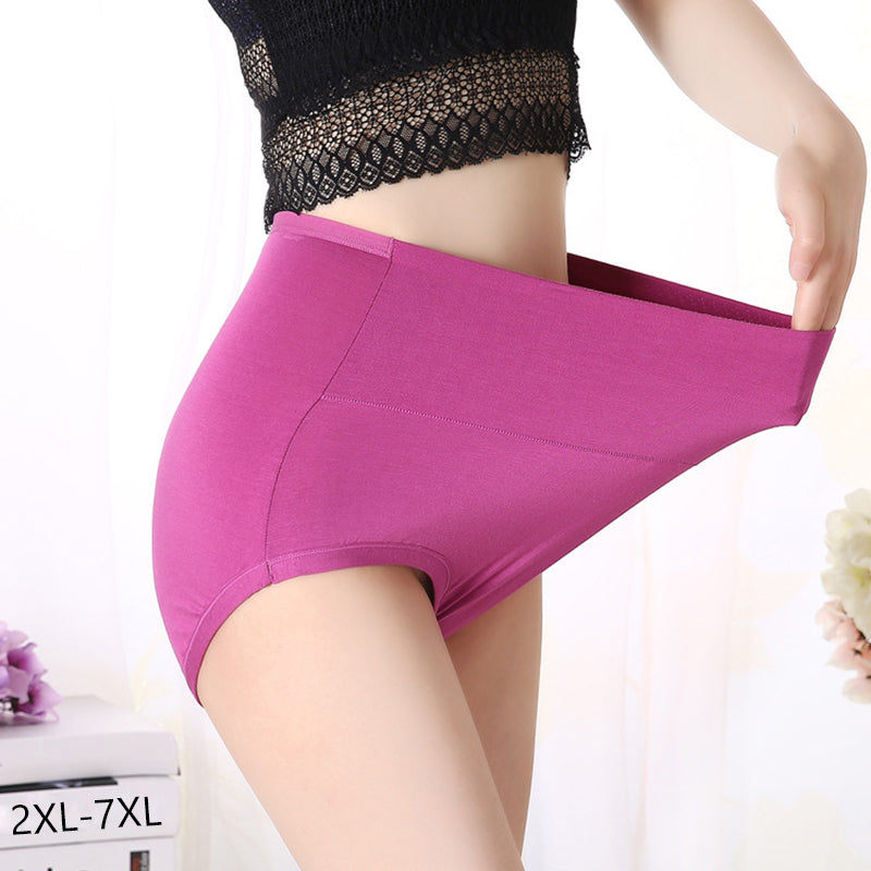 Qa194 Plus Size 6Xl 7Xl Women Panties Bamboo Fiber Underwear High Waist Body Shaping Briefs Female Panties