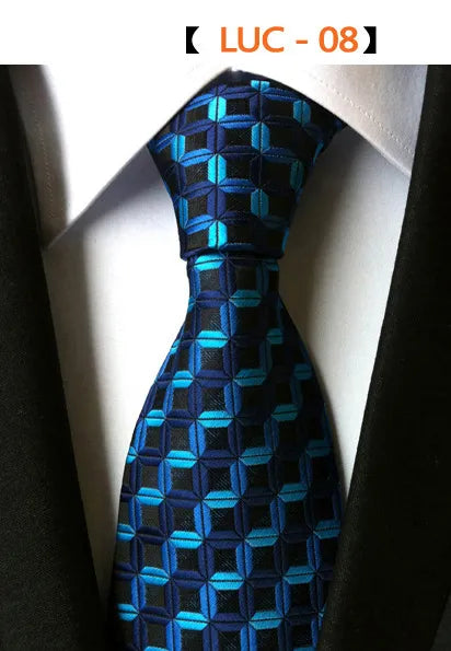 Rbocott Fashion Plaid Tie Men&#39;S Striped Ties 8 Cm Necktie Black Neck Tie For Formal Business Groom Wedding Party Accessory