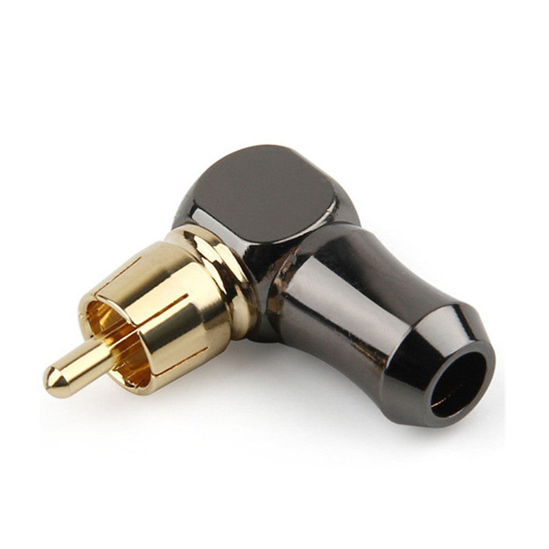 Rca Plug Connector 90 Degree Male Curved Right Angle Elbow Converter Gold Plated Solder For 6.2Mm Speaker Wire Audio Adapter