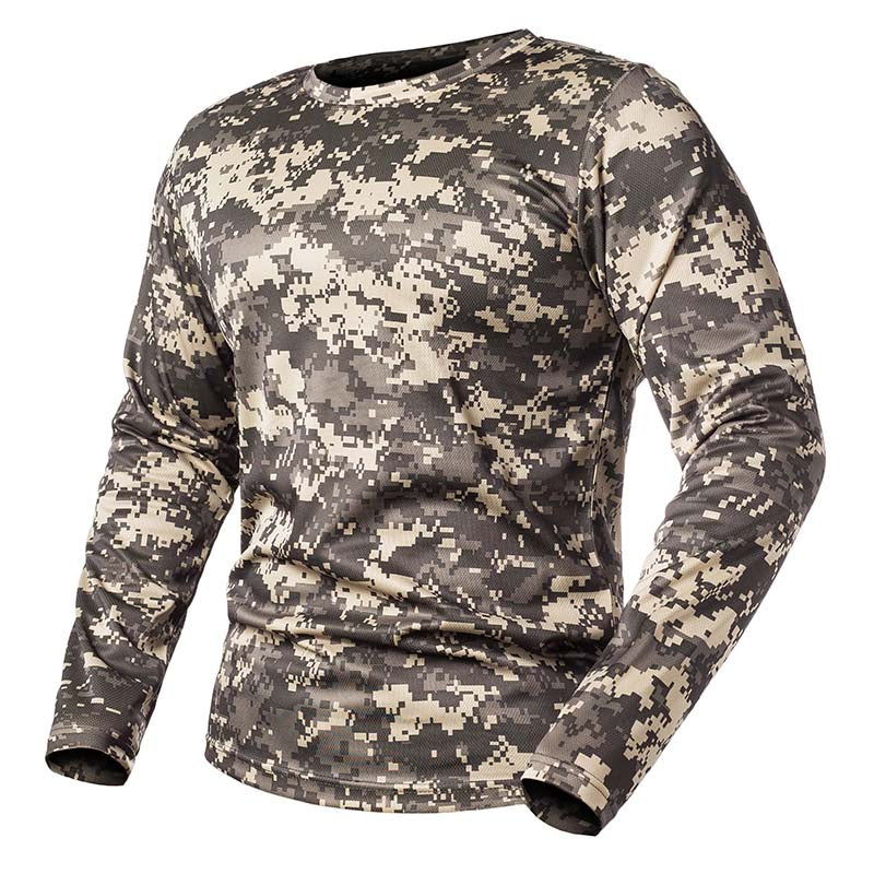 Refire Gear Spring Long Sleeve Tactical Camouflage T-Shirt Men Soldiers Combat Military T Shirt Quick Dry O Neck Camo Army Shirt