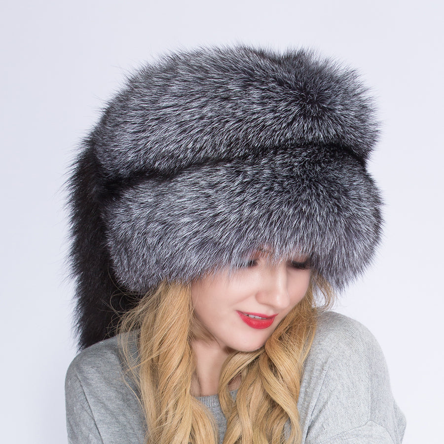Real Fox Fur Princess Hat Mongolia Hat Unique Process Fox Tail Design Luxury Winter Keep Warm Hats For Fashion Women