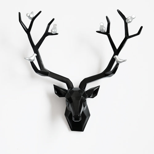 Resin 3D Big Deer Head Wall Decor For Home Satue Decoration Accessories Abstract Sculpture Modern Animal Head Wall Decoration
