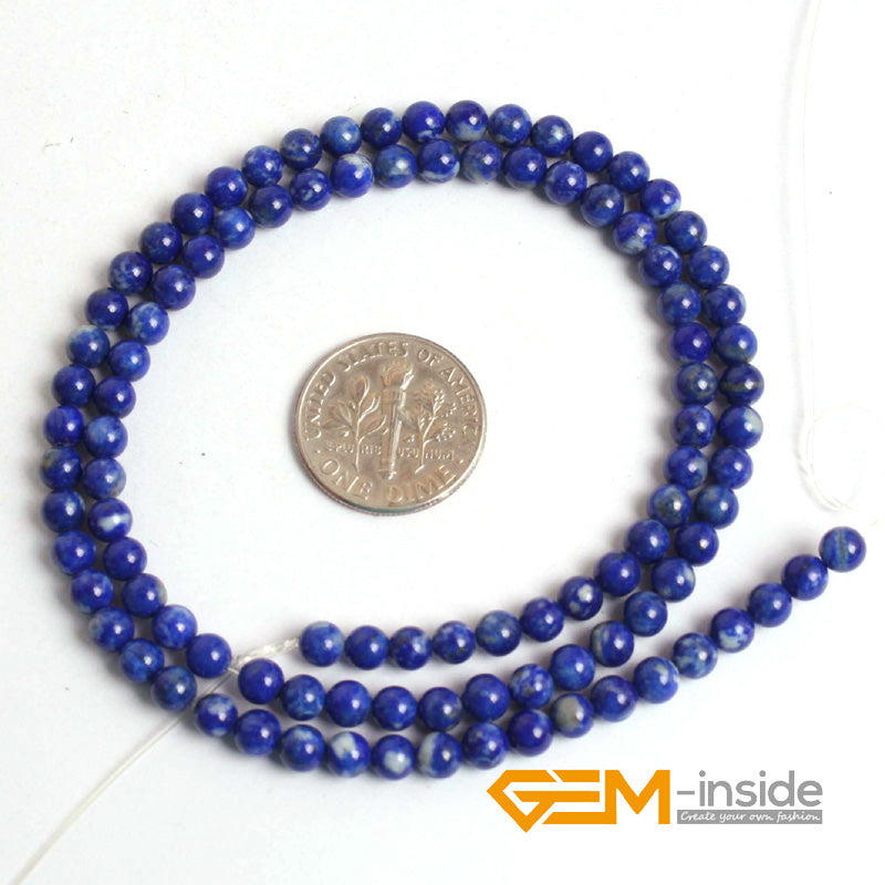 Round Blue Lapis Lazuli Beads Natural Lapis Lazuli Stone Diy Loose Beads For Jewelry Making Beads Strand 15 Inches Wholesale !