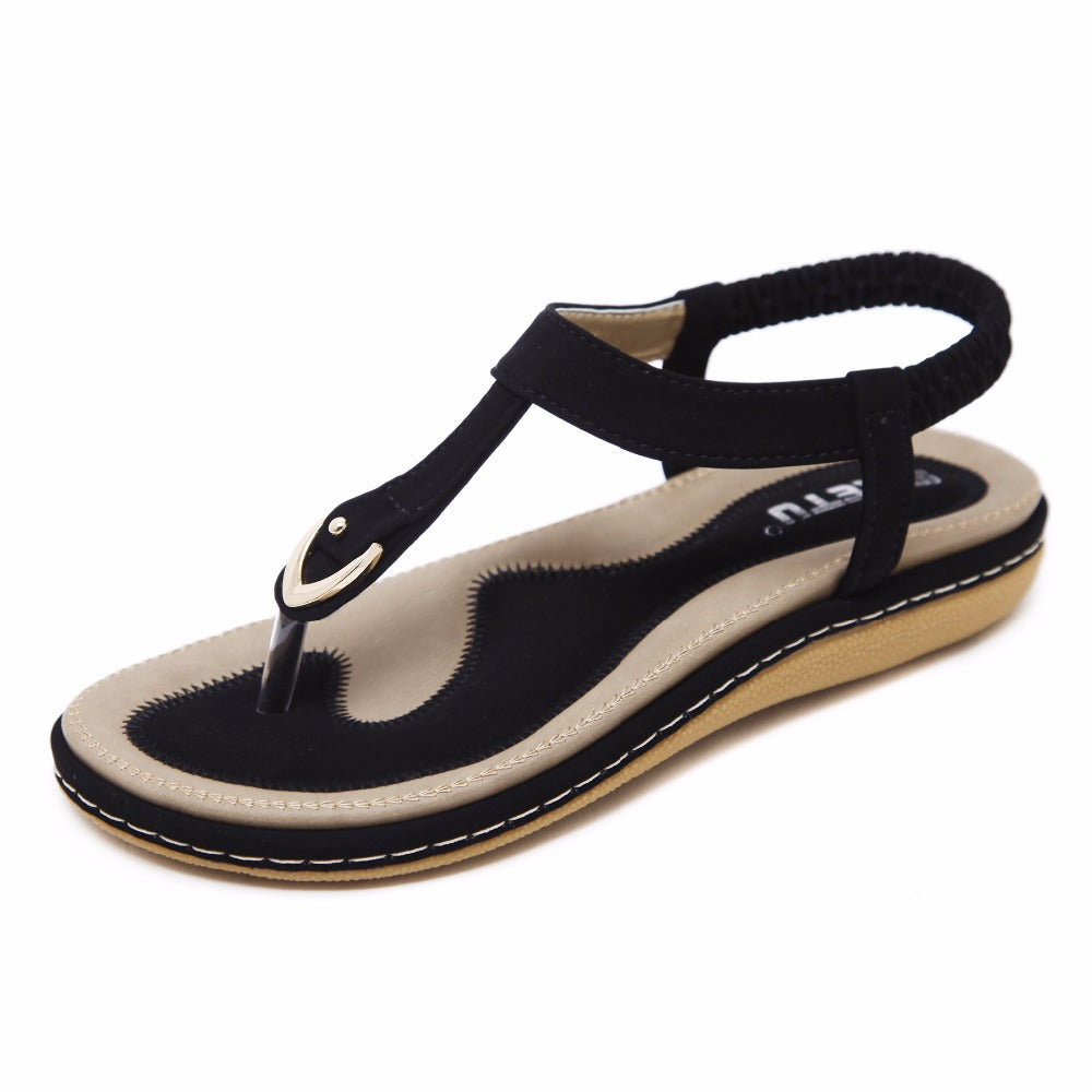Siketu Summer Shoes Women Bohemia Ethnic Flip Flops Soft Flat Sandals Woman Casual Comfortable Plus Size Wedge Sandals 35-45
