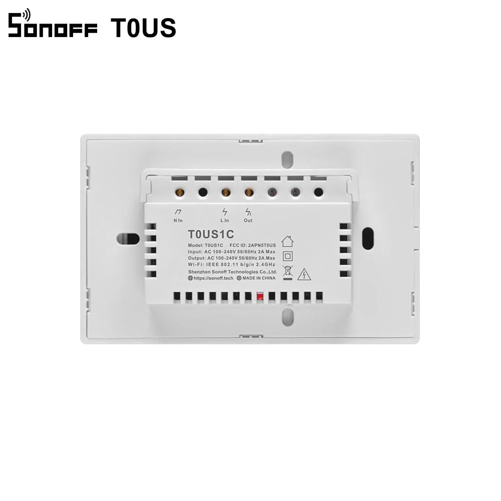 Sonoff T0Us Tx Wifi Smart Wall Light Switch Timer 1/2/3 Gang Support Voice/App/Touch Control Works With Alexa Google Home Ifttt