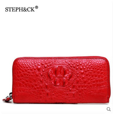 Steph&Ck Lady Bag Alligator Leather Lady Hand Bag Leather Clutch Lady Casual Clutch Large Capacity Clutch