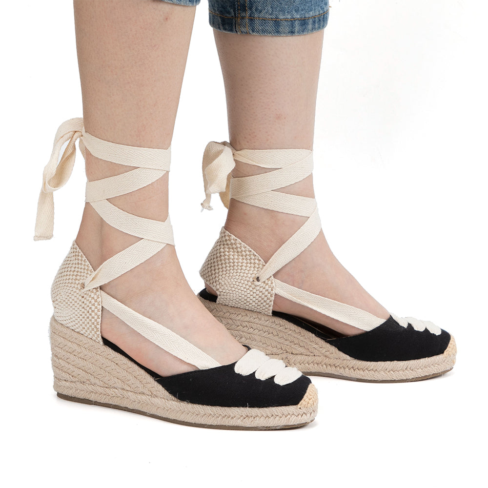 Sandalias Mujer Women'S Wedge Espadrille Sandals Comfortable Slippers Ladies Womens Casual Shoes Breathable Flax Canvas Pumps
