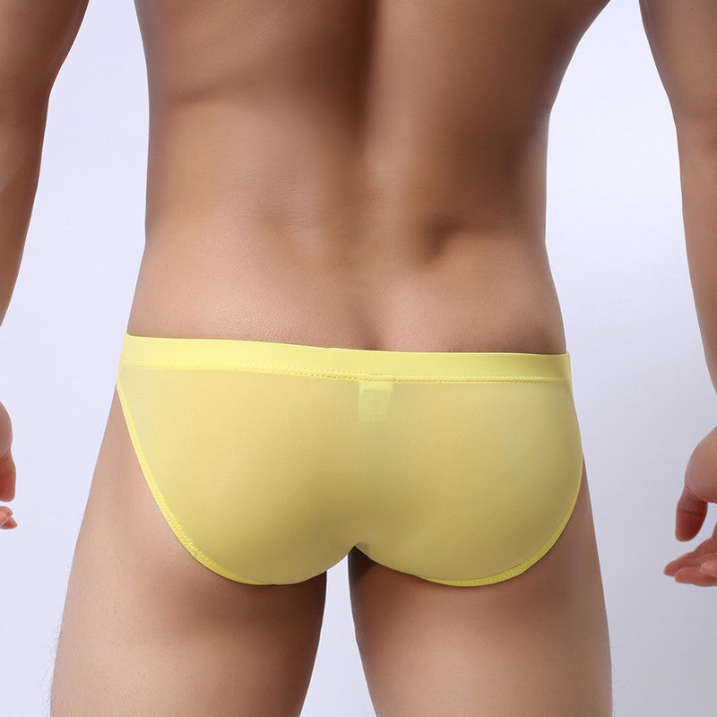 Sexy Men'S Underwear U Convex One-Piece Ultra-Thin Transparent Ice Silk Men'S Briefs Large Size Low Waist Sexy Shorts Men