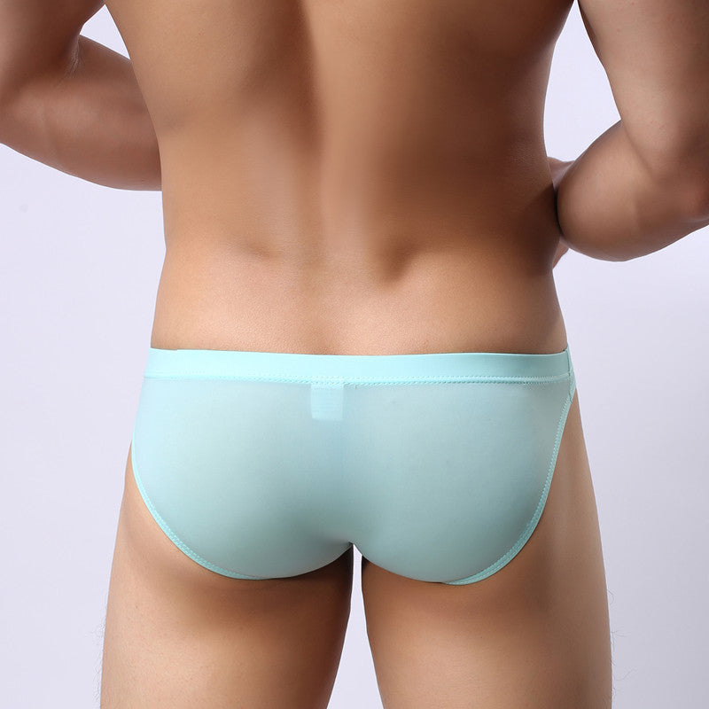 Sexy Men'S Underwear U Convex One-Piece Ultra-Thin Transparent Ice Silk Men'S Briefs Large Size Low Waist Sexy Shorts Men