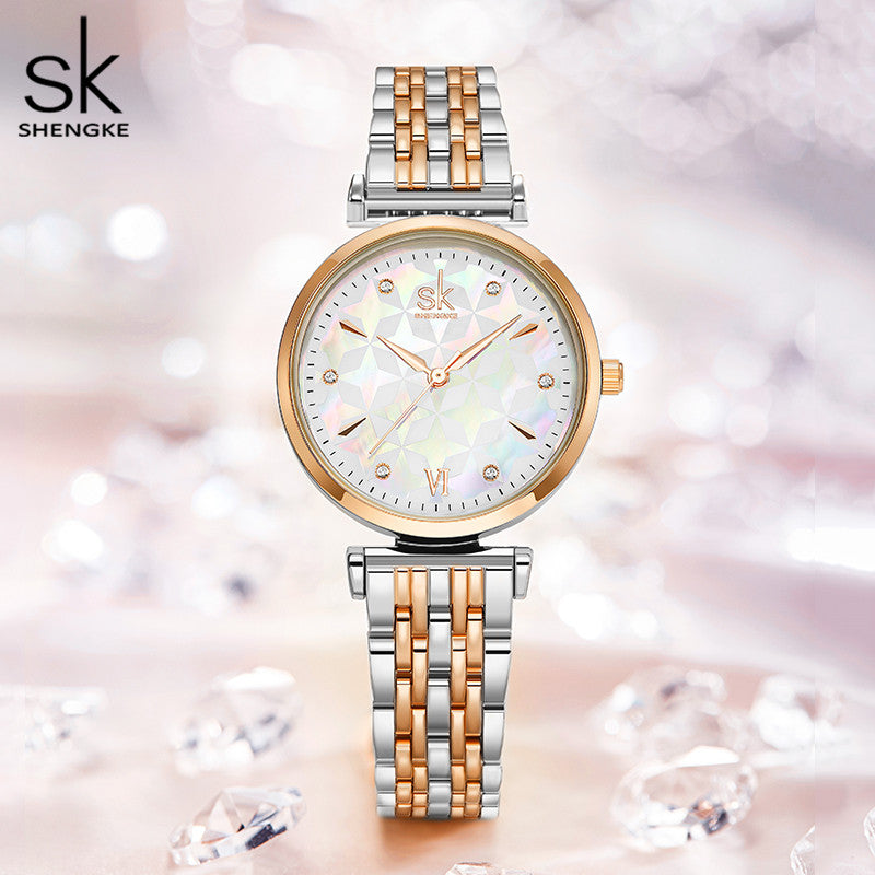 Shengke Brand Luxury Bracelet Women Watch Rosegold Wristwatch For Women Japanese Quartz Original Design Watch Relogio Feminino