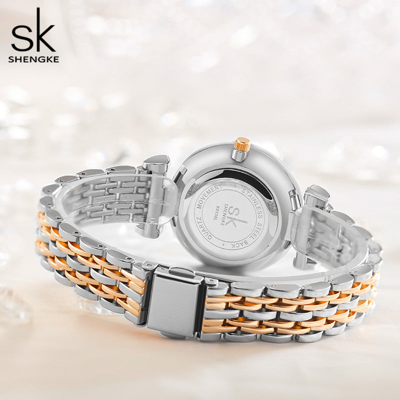 Shengke Brand Luxury Bracelet Women Watch Rosegold Wristwatch For Women Japanese Quartz Original Design Watch Relogio Feminino