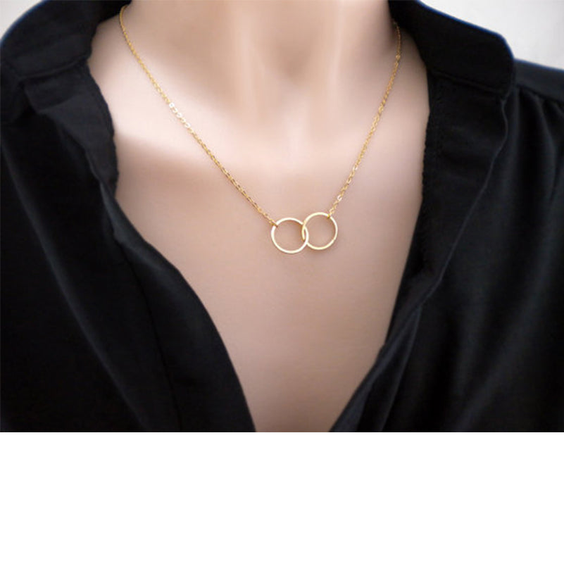 Shuangshuo Circle Women Pendant Necklace Women Long Silver Color Chain Collier Femme Punk Jewelry Collar Necklace For Gilrs