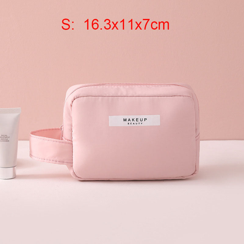Simple Grils Travel Waterproof Beautician Makeup Bag Soft Cloth And Comfortable Women Toiletry Cosmetic Bag Organizer Handbag