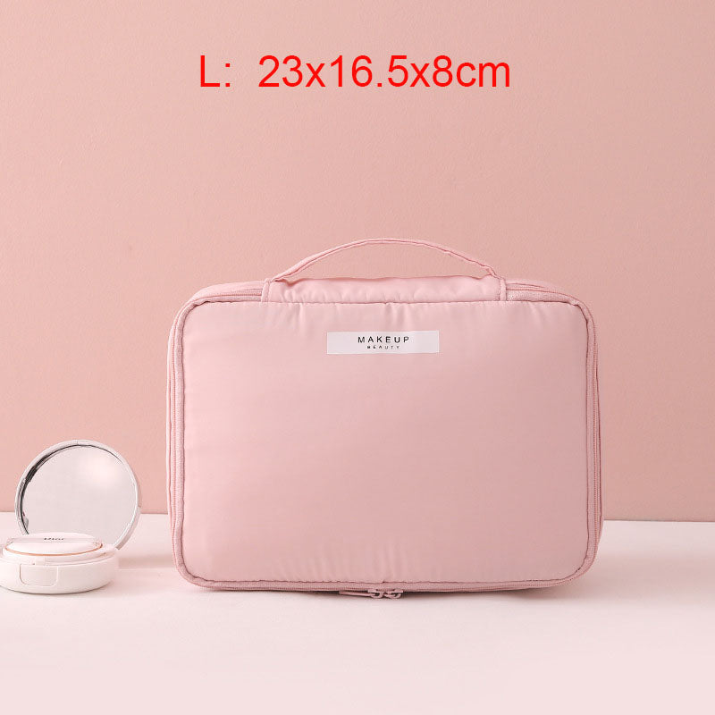 Simple Grils Travel Waterproof Beautician Makeup Bag Soft Cloth And Comfortable Women Toiletry Cosmetic Bag Organizer Handbag