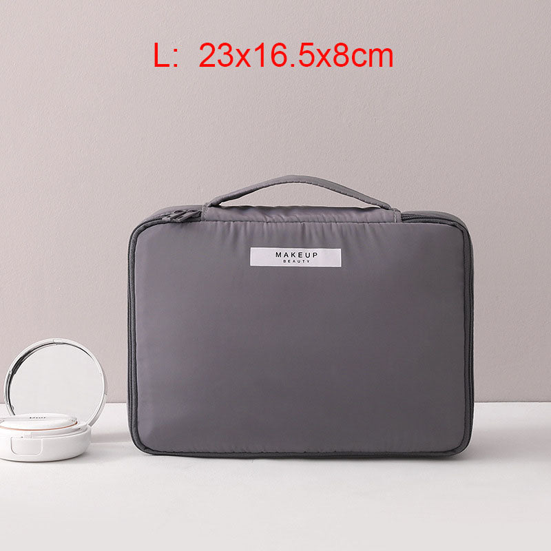 Simple Grils Travel Waterproof Beautician Makeup Bag Soft Cloth And Comfortable Women Toiletry Cosmetic Bag Organizer Handbag