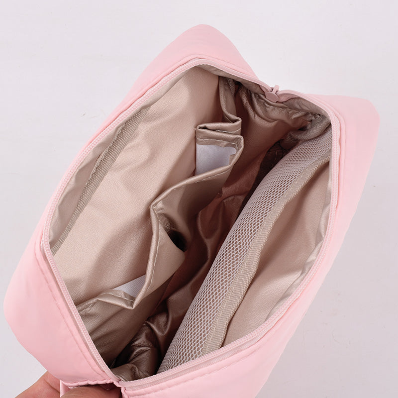 Simple Grils Travel Waterproof Beautician Makeup Bag Soft Cloth And Comfortable Women Toiletry Cosmetic Bag Organizer Handbag