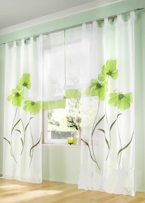 Single Panel Fashion Rustic Window Screening For The Bedroom Green/Blue/Orange/Pink  Flower Sheer Curtain Voile Window Curtains