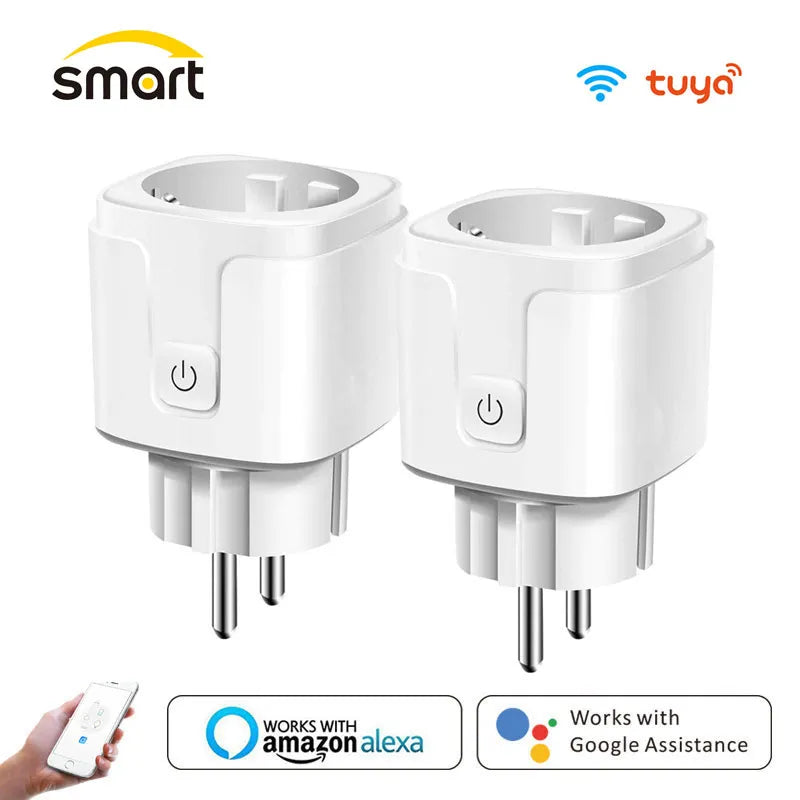 Smart Plug Wifi Socket With Timer Eu Adapter Outlet Tuya 16A Power Monitor Works With Alexa Google Home Assistant