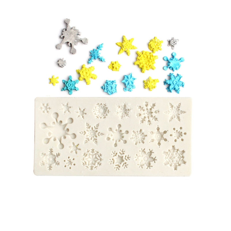 Snowflake Shaped 3D Silicon Chocolate Jelly Candy Cake Bakeware Mold Diy Pastry Bar Ice Block Soap Mould Baking Tools