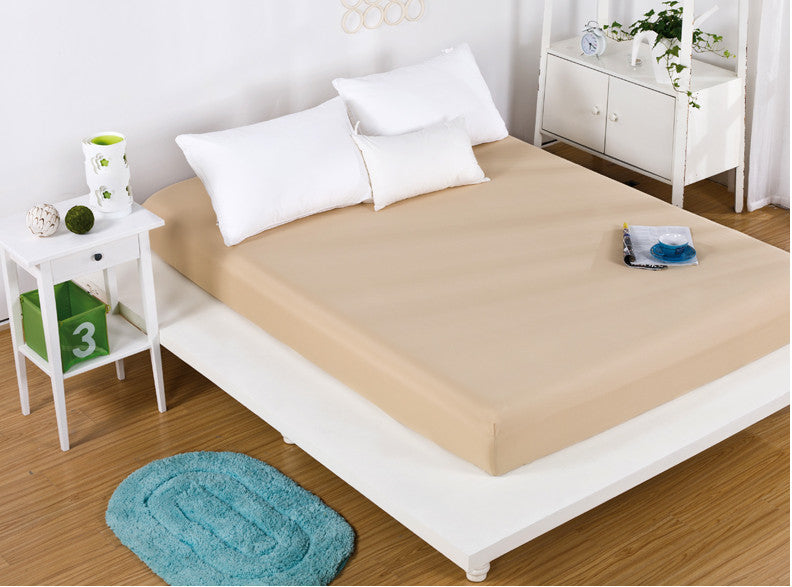 Solid Bed Sheet Fitted Sheet With Elastic Band Plain Bedding King Queen Size Bed Mattress Cover Bedsheet Russiasize 160X200Cm