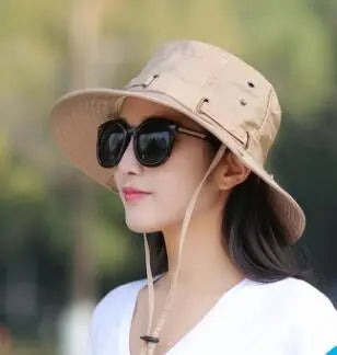 Spring Summer Flat Top Bucket Hat New Panama Women&#39;S Hat Sun Hats Anti-Uv Wind Rope Fixed Riding Visor Hat Female Beach Hats