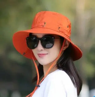 Spring Summer Flat Top Bucket Hat New Panama Women&#39;S Hat Sun Hats Anti-Uv Wind Rope Fixed Riding Visor Hat Female Beach Hats
