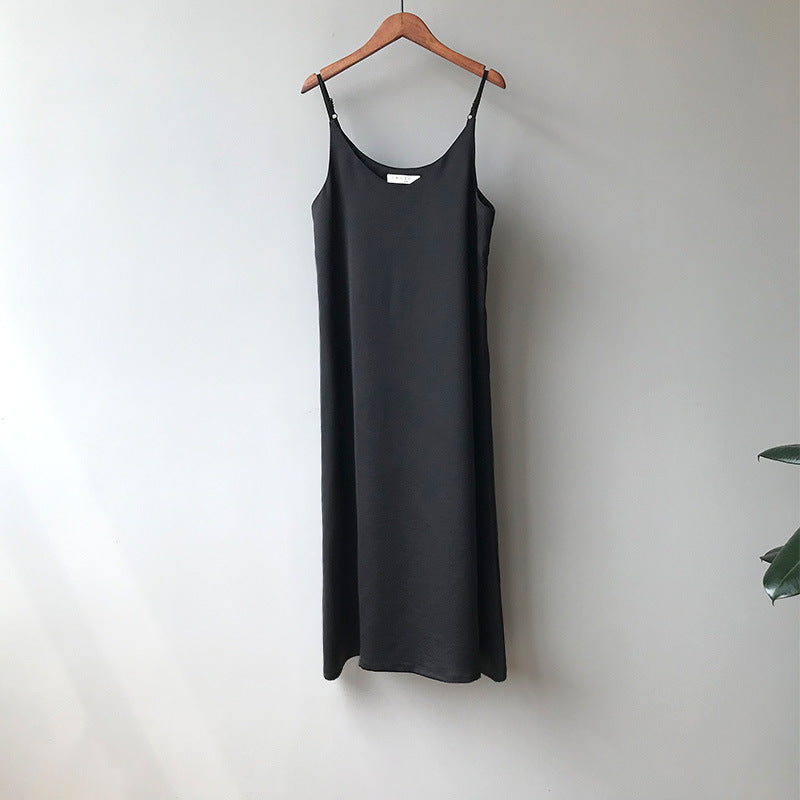 Spring Summer 2023 Woman Tank Dress Casual Satin Sexy Camisole Elastic Female Home Beach Dresses V-Neck Camis Sexy Dress