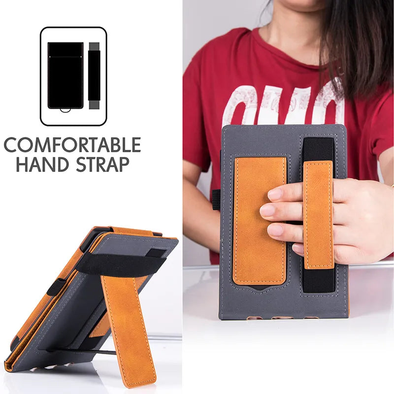 Stand Case For 7.8" Pocketbook 740 Inkpad 3/Inkpad 3 Pro/Inkpad 3 Color - Premium Pu Leather Protective Cover With Hand Strap