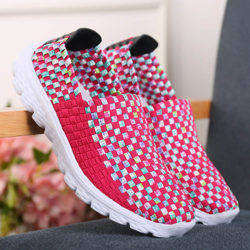 Summer Fashion Women Shoes Mesh Breathable Slip On Women Loafers Non-Slip Comfortable Soft Women Casual Shoes Large Size 35-41