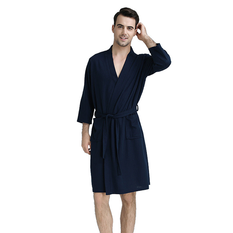 Summer New Fashion Style Plus Size Waffle Fabric Robes Beauty Couple Dressing Gowns Multi Colors Bathrobe Women Men Bath Robe