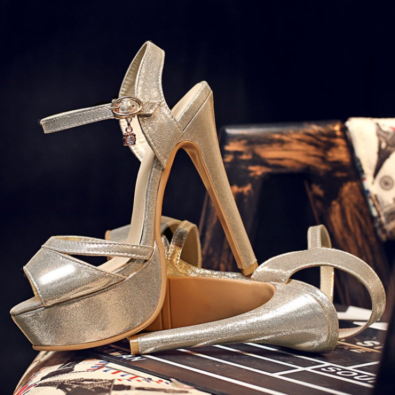 Summer Women Sandals Platform Fashion Gladiator Sandal High Heel Luxury Gold Silver Black Sexy Wedding Shoes Ladies Large Size