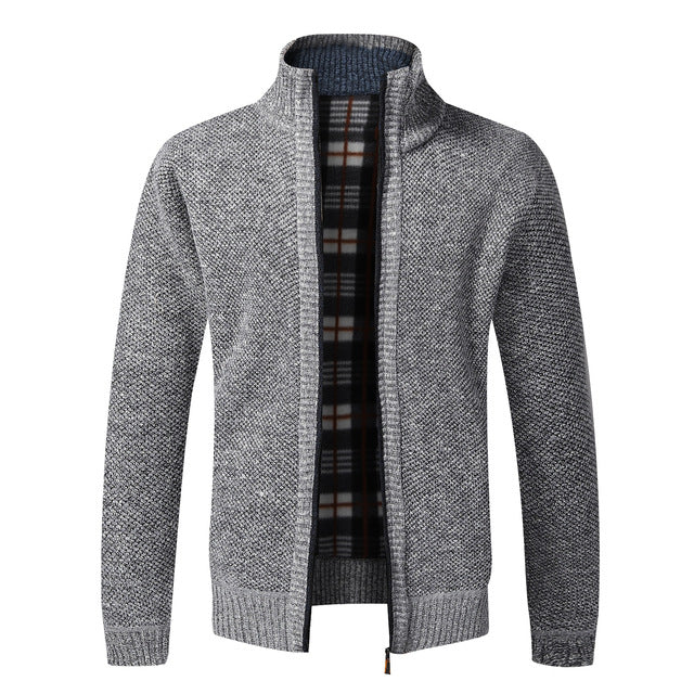 Sweater Men Autumn Winter Cardigan Sweatercoats Male Thick Faux Fur Wool Mens Sweater Jackets Casual Knitwear Plus Size M-4Xl