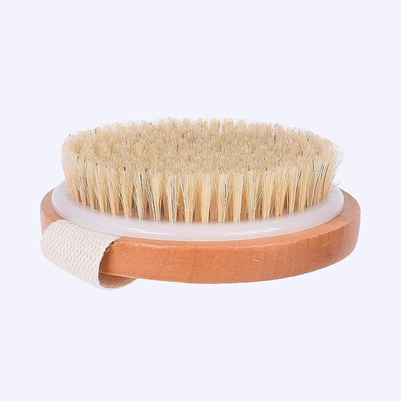 Treesmile Natural Bristles Bath Brush Body Maasage No Handle Bath Brush Body Exfoliating Spa Hot Dry Skin Body Wooden Dry Brush