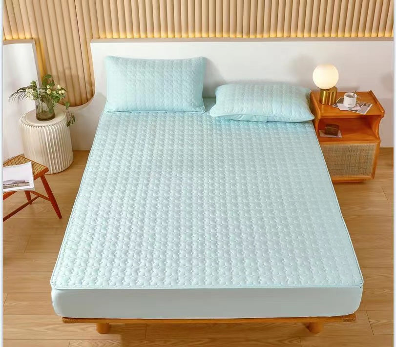 Thicken Quilted Mattress Cover King Queen Quilted Bed Fitted Bed Sheet Anti-Bacteria Mattress Topper Air-Permeable Bed Pad