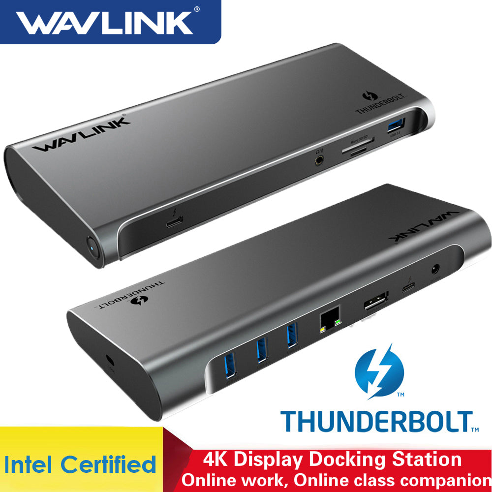 Thunderbolt 3 4K Display Docking Station Usb C 4K Displayport Power Delivery Gigabit Ethernet For Macbook Pro [Intel Certified ]