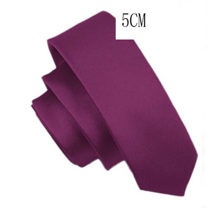 Tie For Men Slim Tie Solid Color Necktie Polyester Narrow Cravat 5Cm Width 35 Colors Royal Blue Gold Party Formal Ties Fashion