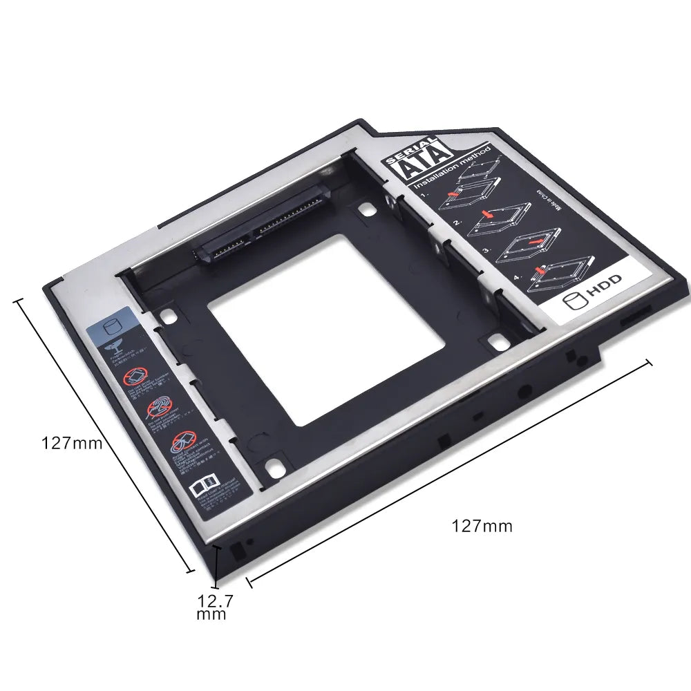 Tishric Aluminum/Plastic 9.5/12.7Mm Sata 3.0 2.5" Universal Hdd Caddy Case Enclosure Adapter Dvd Hdd Hard  Box For Cd Optibay
