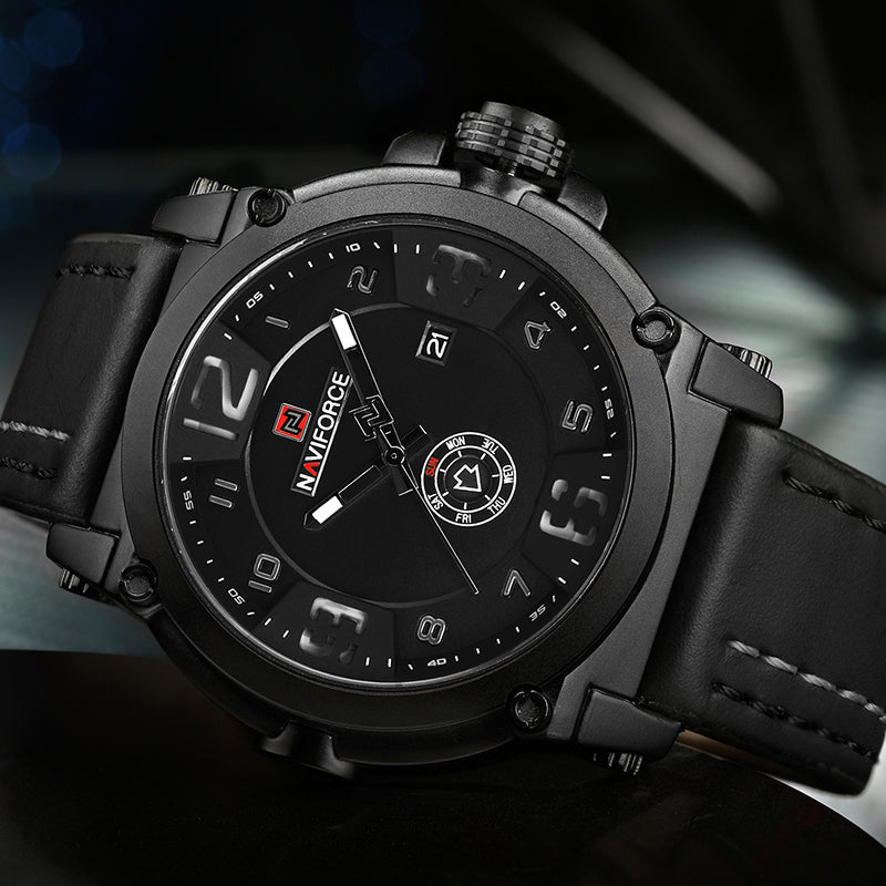 Top Brand Luxury Naviforce Men Sports Watches Men'S Army Military Leather Quartz Watch Male Waterproof Clock Relogio Masculino