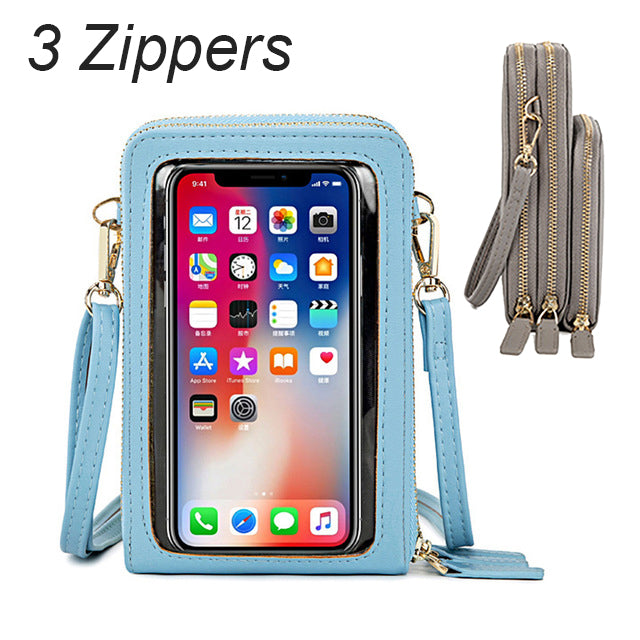 Touchable Cell Phone Shoulder Bags Women Multi-Functional Pocket Mini Crossbody Bag Card Purse Ladies Small Female Messenger Bag
